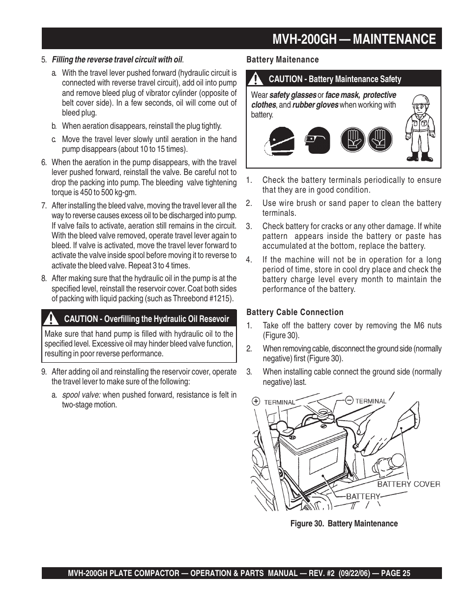 Mvh-200gh — maintenance | Multiquip MVH200GH User Manual | Page 25 / 82