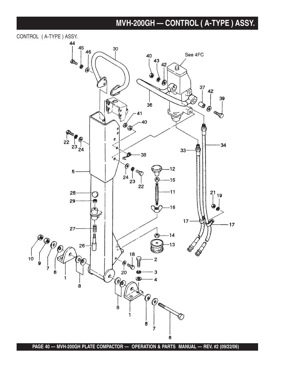 Mvh-200gh — control ( a-type ) assy | Multiquip MVH200GH User Manual | Page 40 / 82