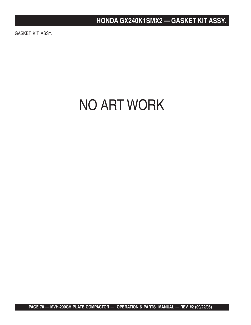 No art work | Multiquip MVH200GH User Manual | Page 70 / 82