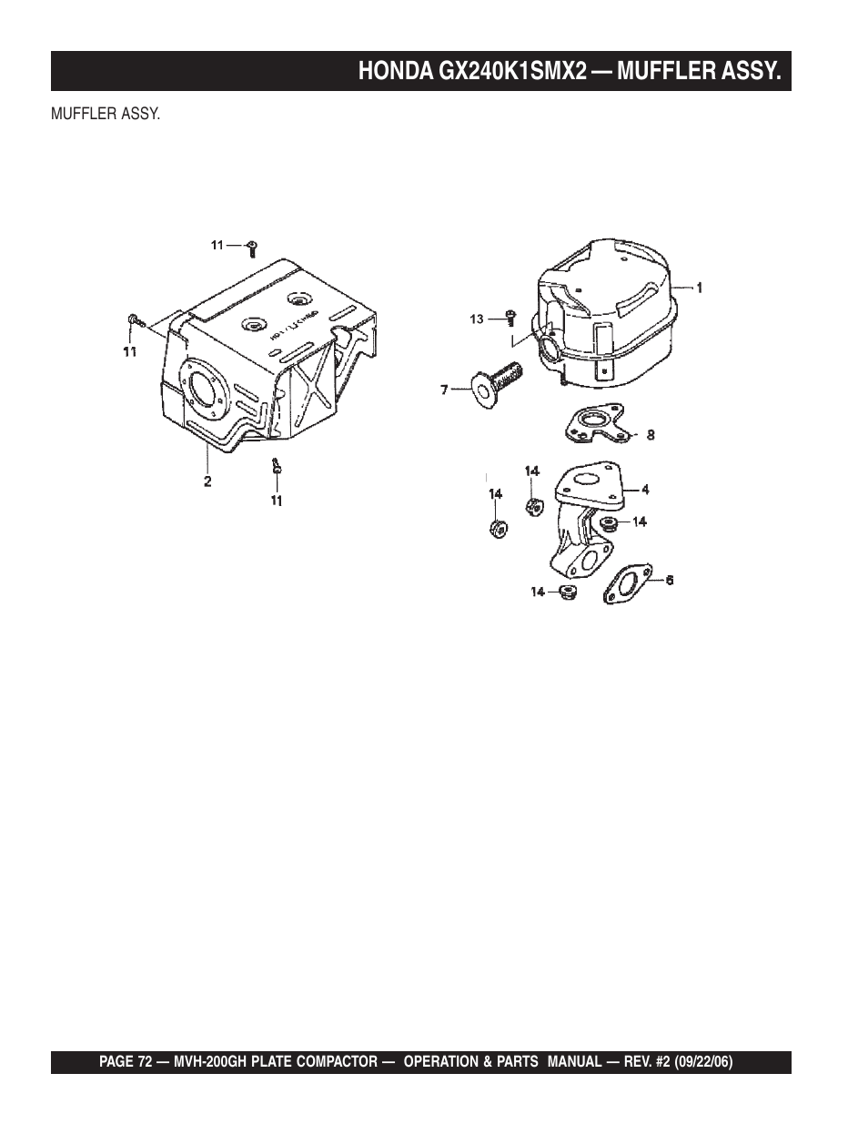 Multiquip MVH200GH User Manual | Page 72 / 82