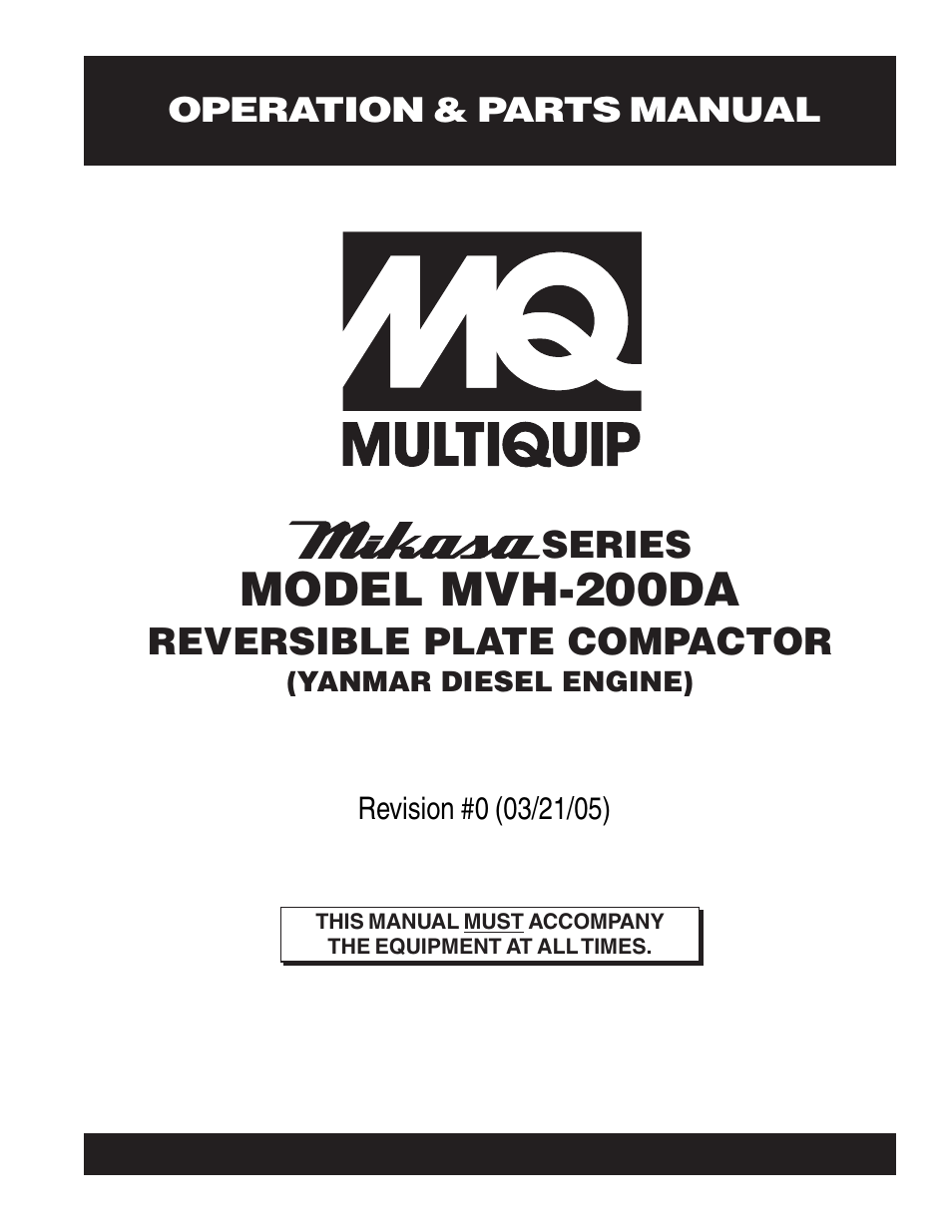Multiquip MVH200DA User Manual | 64 pages