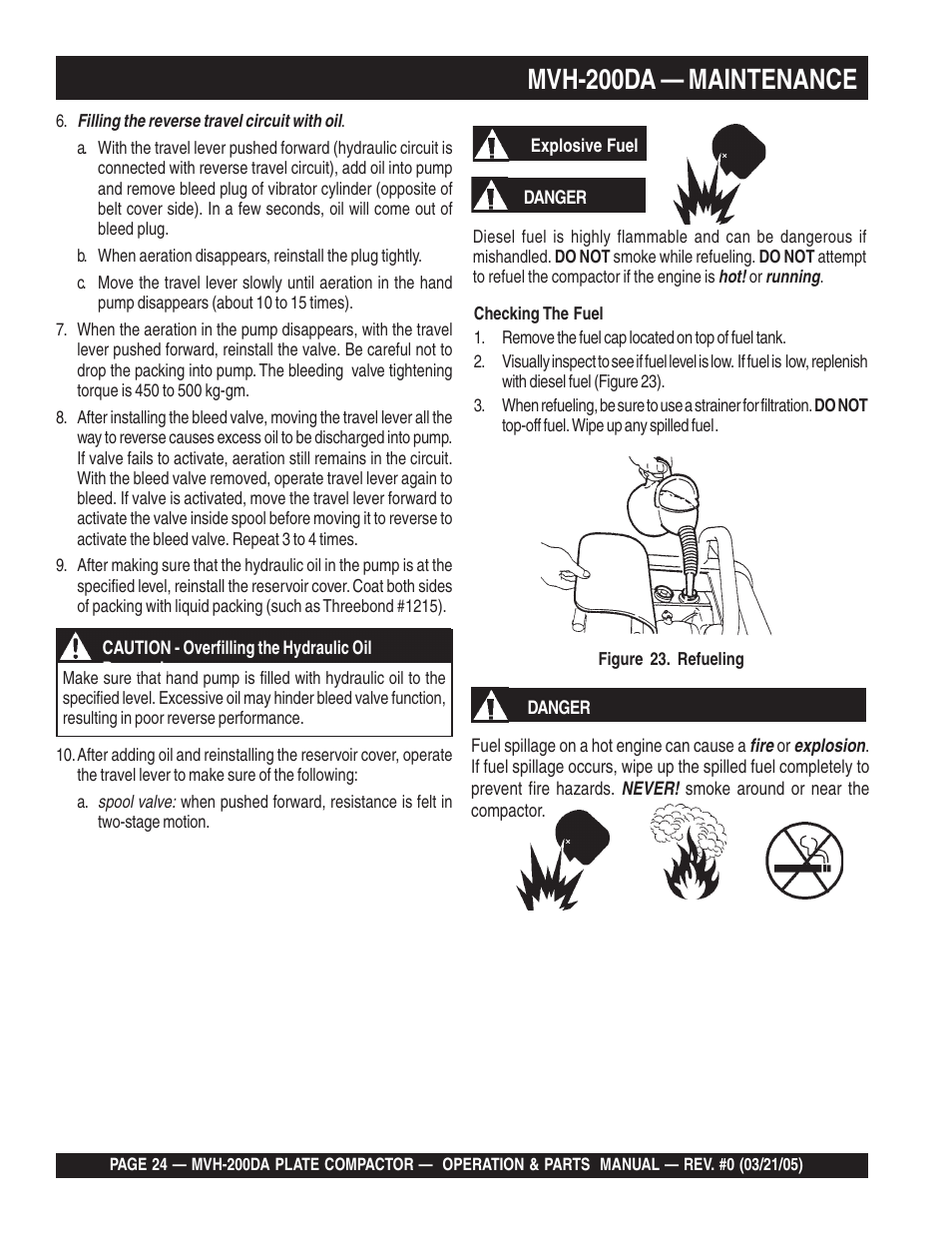 Mvh-200da — maintenance | Multiquip MVH200DA User Manual | Page 24 / 64