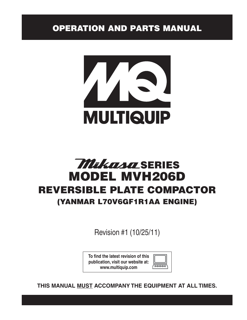 Multiquip MVH206D User Manual | 72 pages