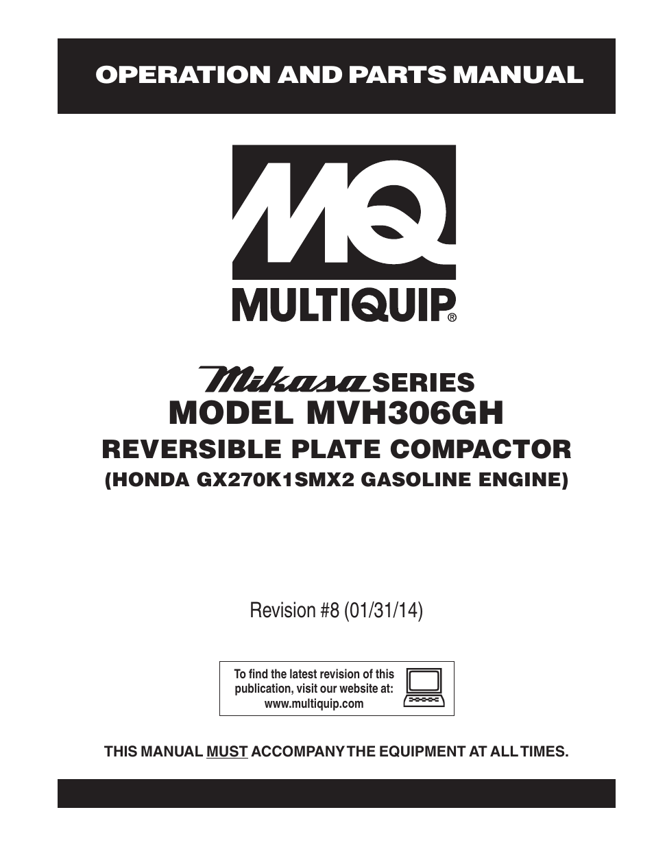 Multiquip MVH306GH User Manual | 80 pages