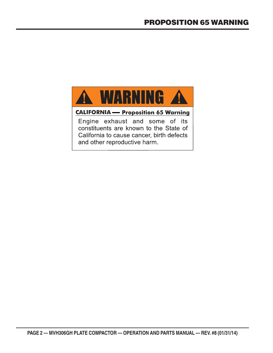 Multiquip MVH306GH User Manual | Page 2 / 80