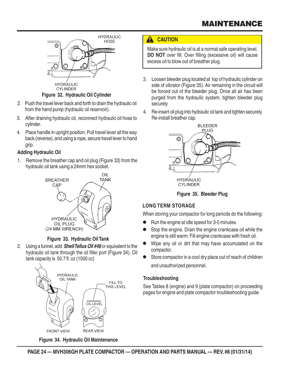 Maintenance | Multiquip MVH306GH User Manual | Page 24 / 80