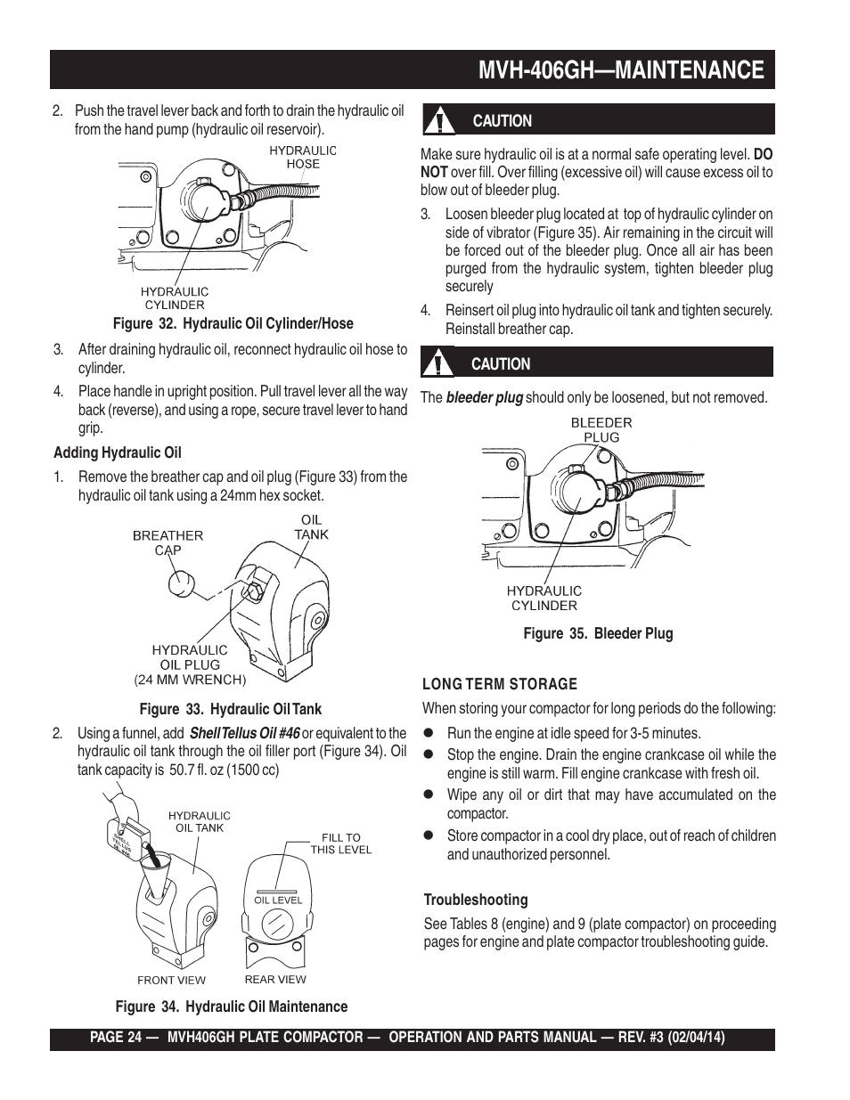 Mvh-406gh—maintenance | Multiquip MVH406GH User Manual | Page 24 / 78