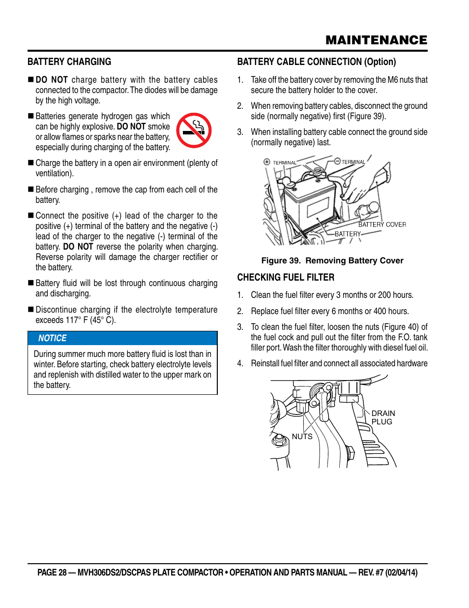 Maintenance | Multiquip MVH306DSCP User Manual | Page 28 / 80