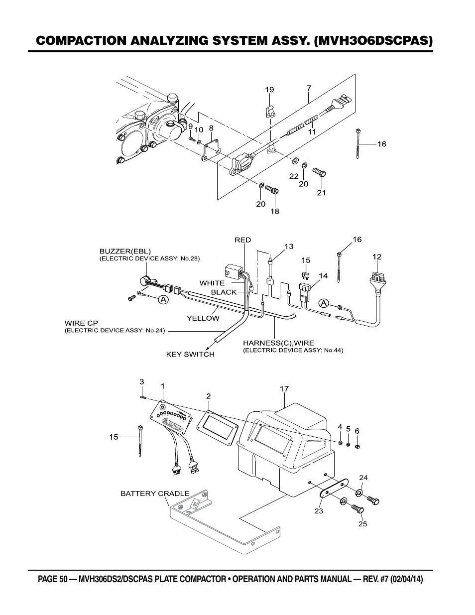 Compaction analyzing system assy. (mvh3o6dscpas) | Multiquip MVH306DSCP User Manual | Page 50 / 80