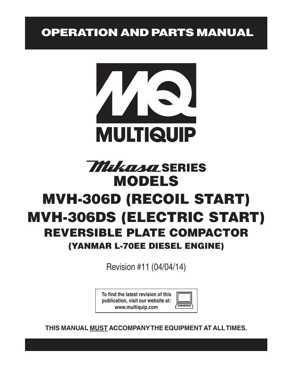 Multiquip MVH306DS User Manual | 74 pages