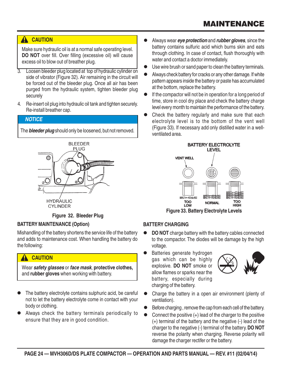 Maintenance | Multiquip MVH306DS User Manual | Page 24 / 74