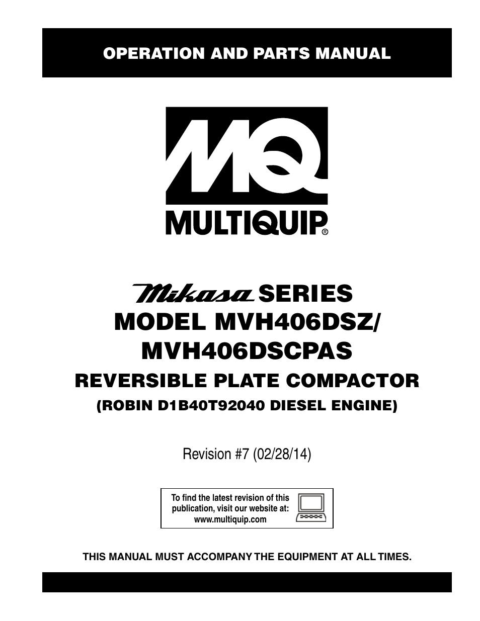 Multiquip MVH406DSCP User Manual | 104 pages