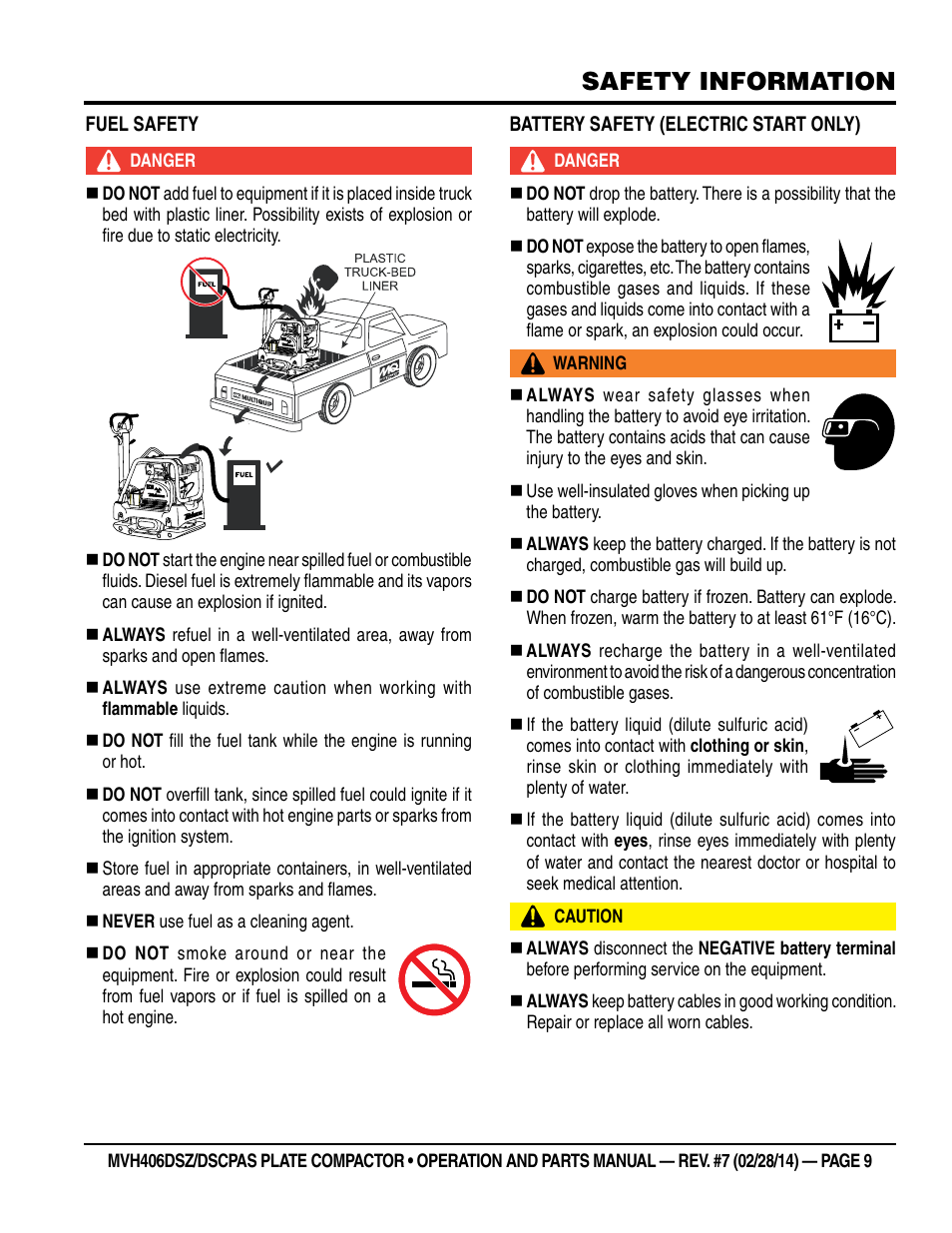 Safety information | Multiquip MVH406DSCP User Manual | Page 9 / 104