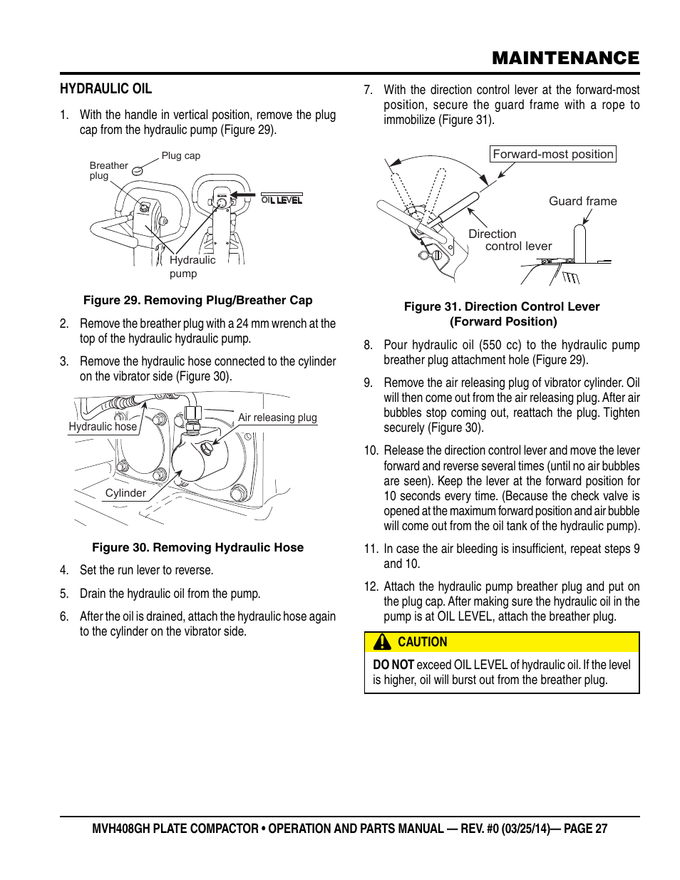 Maintenance | Multiquip MVH408GH User Manual | Page 27 / 86