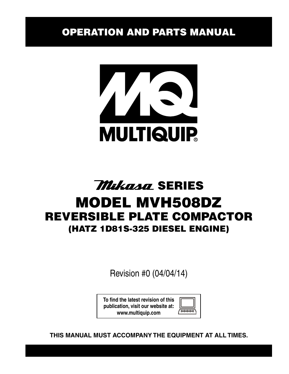 Multiquip MVH508DZ User Manual | 100 pages