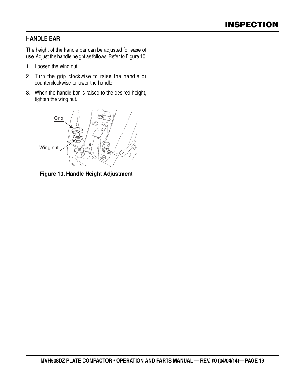 Inspection | Multiquip MVH508DZ User Manual | Page 19 / 100