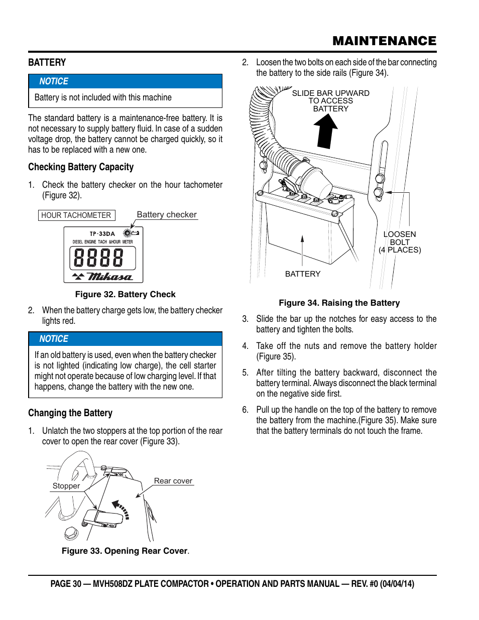 Maintenance | Multiquip MVH508DZ User Manual | Page 30 / 100