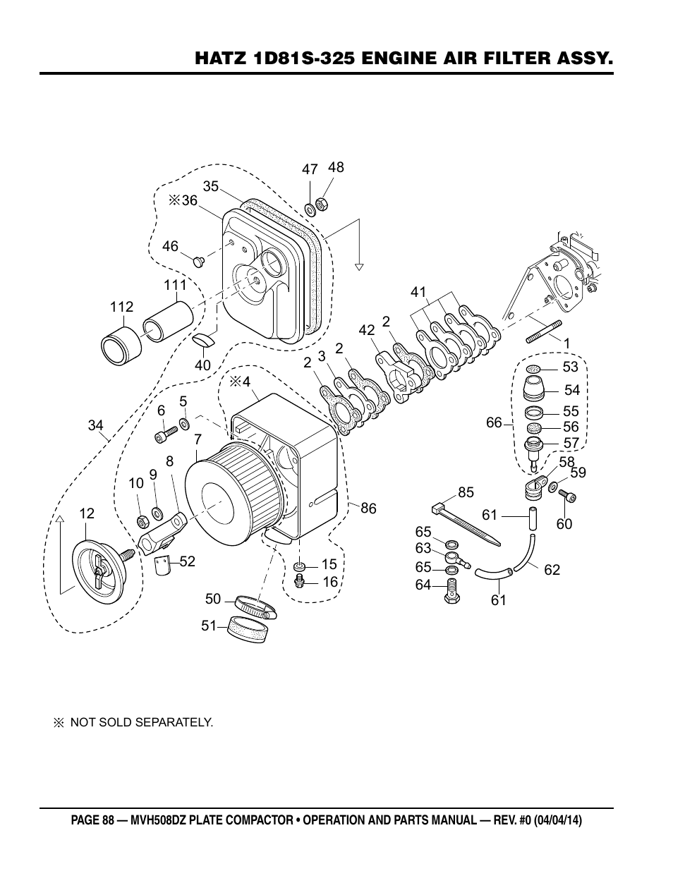 Multiquip MVH508DZ User Manual | Page 88 / 100