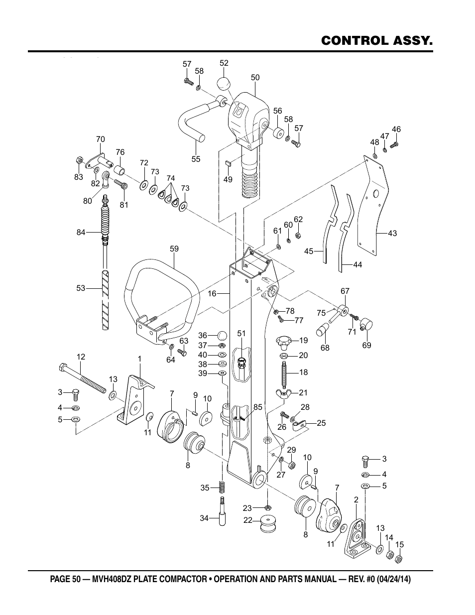 Control assy | Multiquip MVH408DZ User Manual | Page 50 / 108