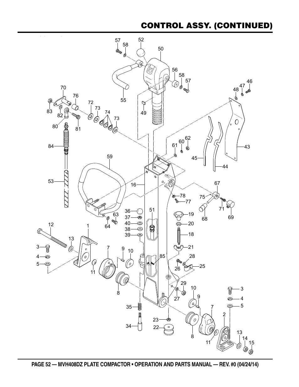 Control assy. (continued) | Multiquip MVH408DZ User Manual | Page 52 / 108