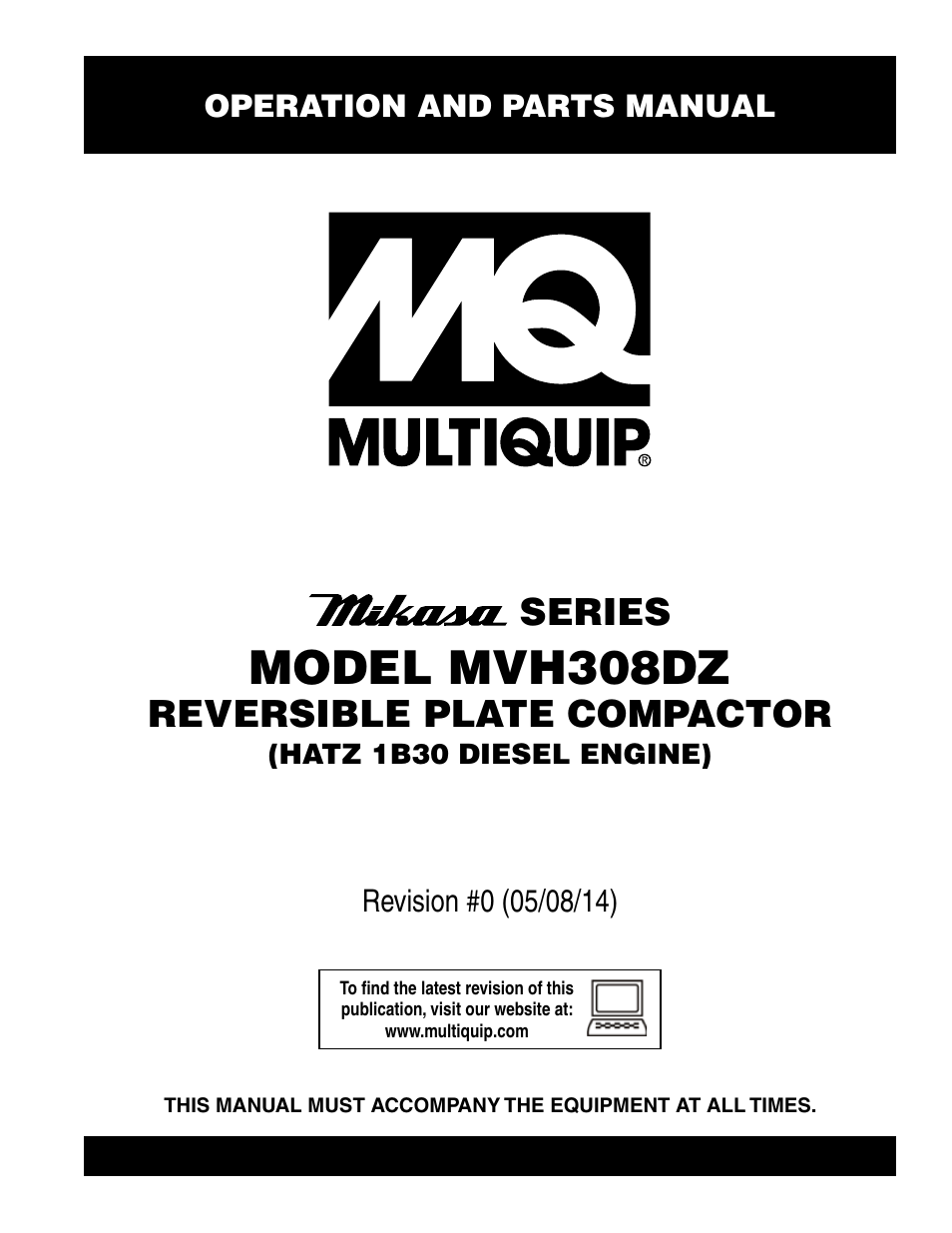 Multiquip MVH308DZ User Manual | 110 pages