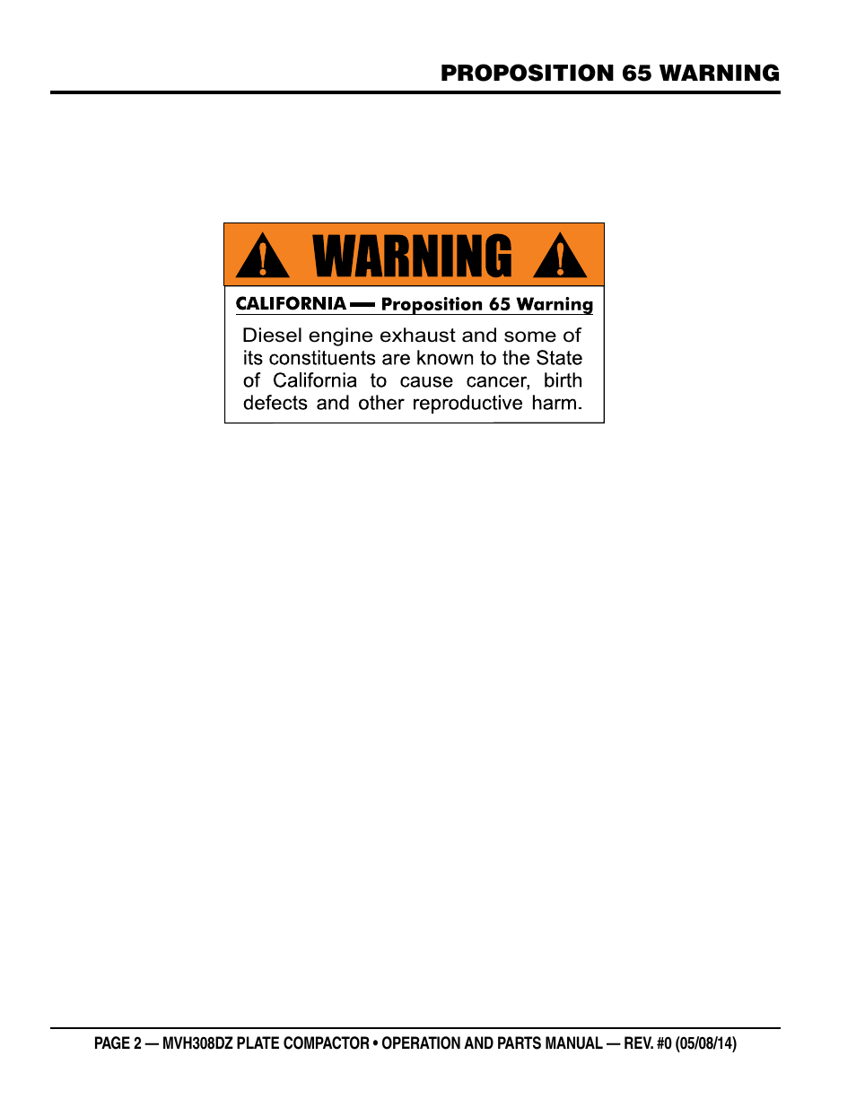 Multiquip MVH308DZ User Manual | Page 2 / 110