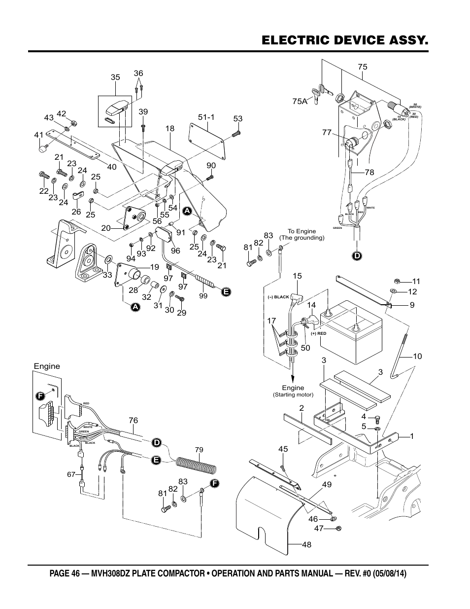 Electric device assy | Multiquip MVH308DZ User Manual | Page 46 / 110