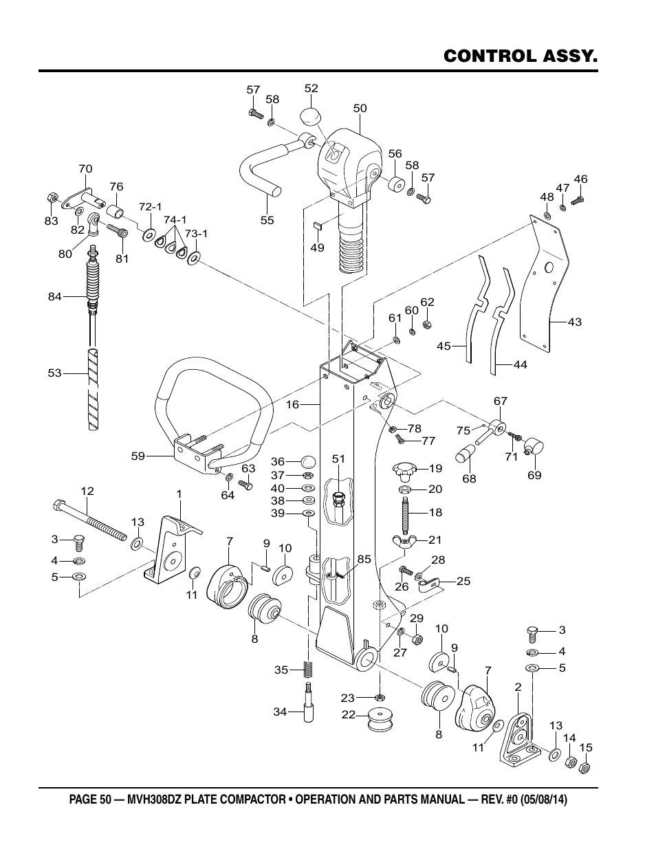 Control assy | Multiquip MVH308DZ User Manual | Page 50 / 110
