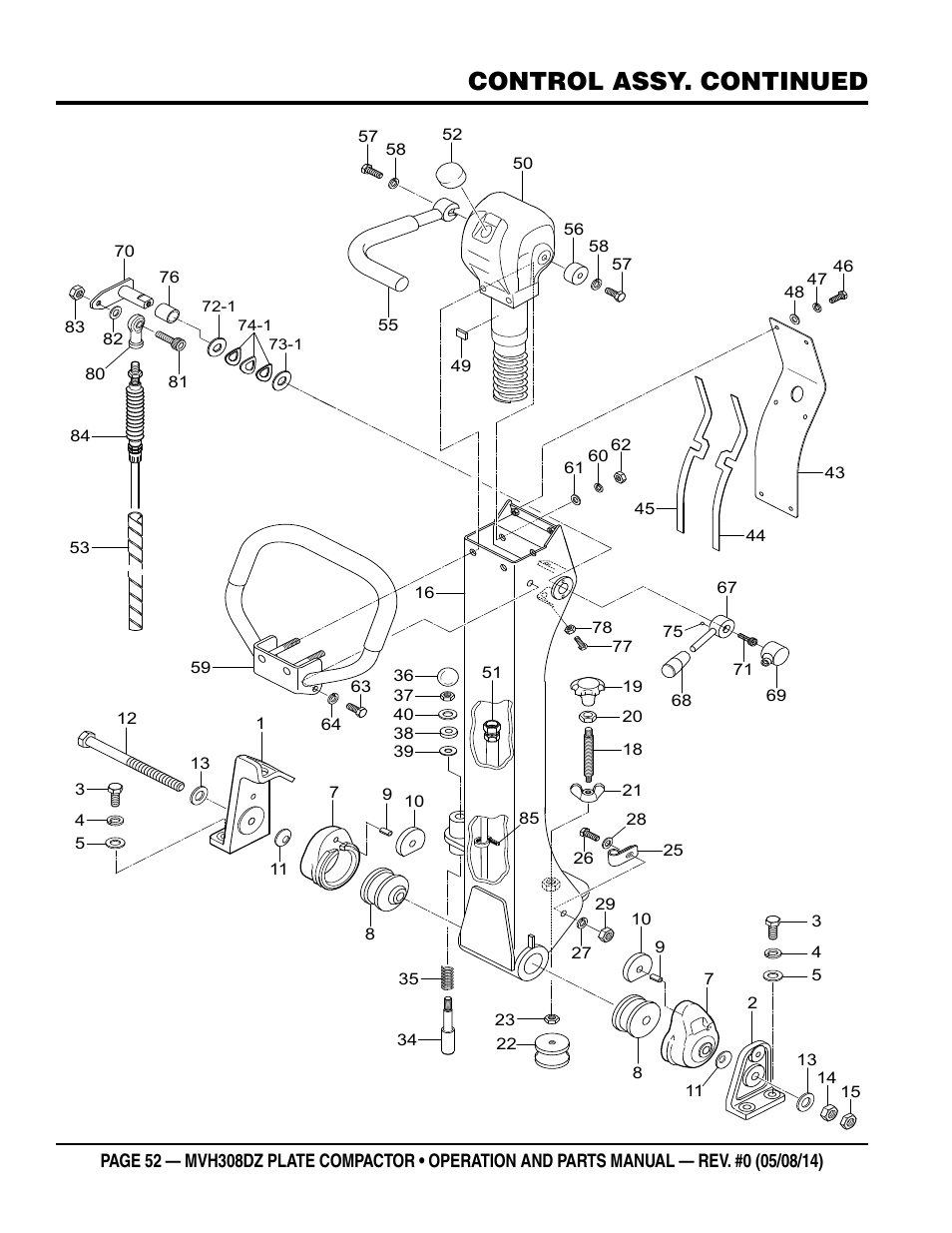 Control assy. continued | Multiquip MVH308DZ User Manual | Page 52 / 110