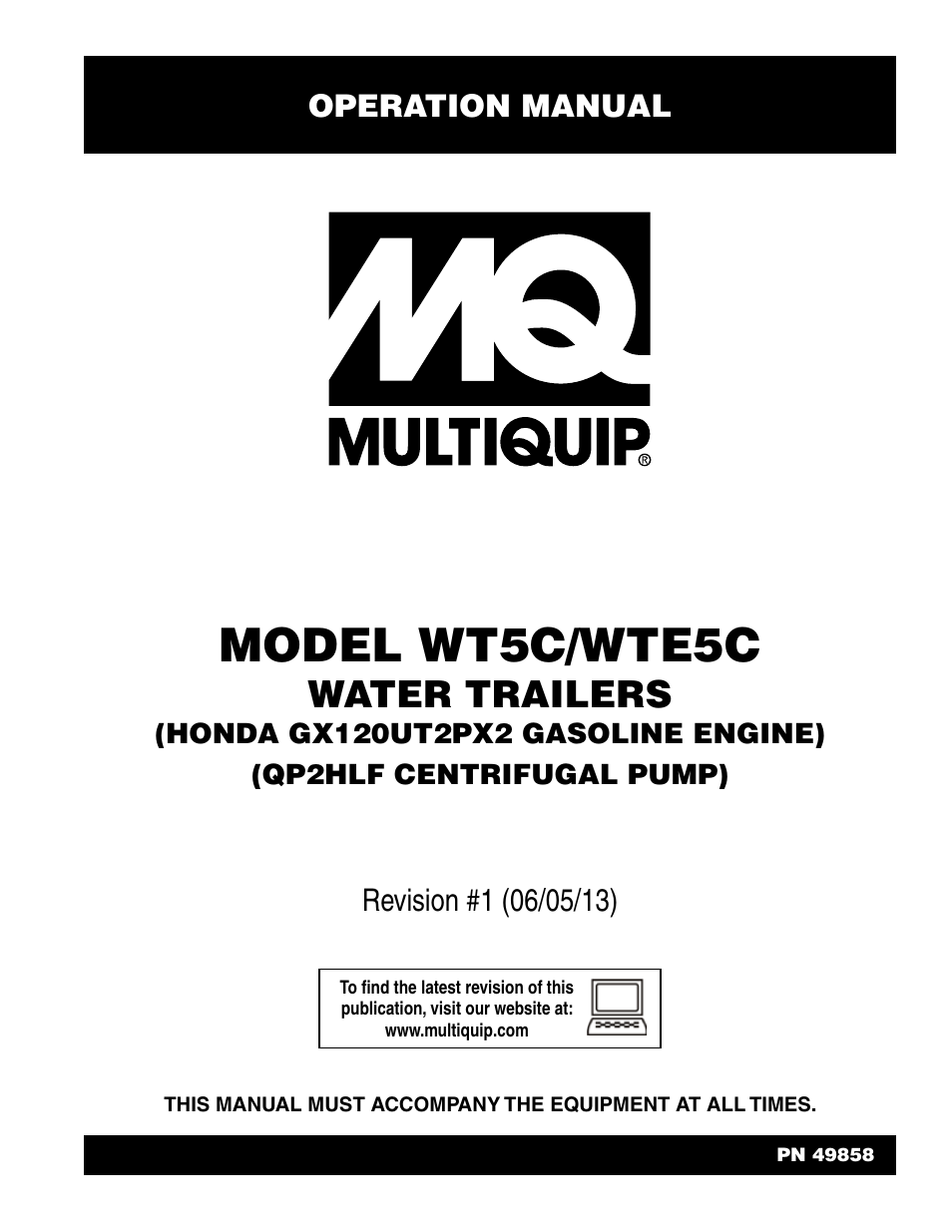 Multiquip WTE5C Operation Manual User Manual | 52 pages