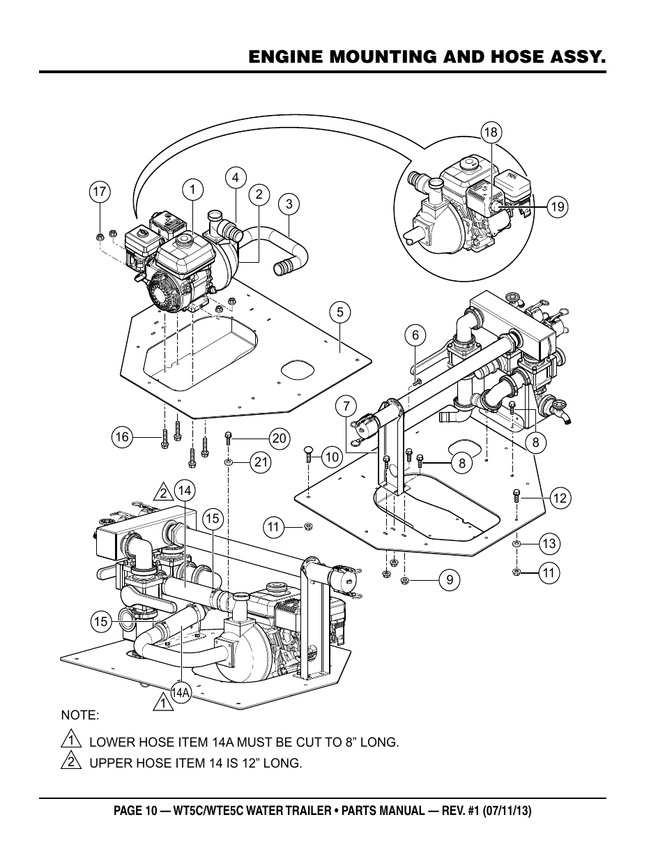 Engine mounting and hose assy | Multiquip WTE5C Parts Manual User Manual | Page 10 / 32