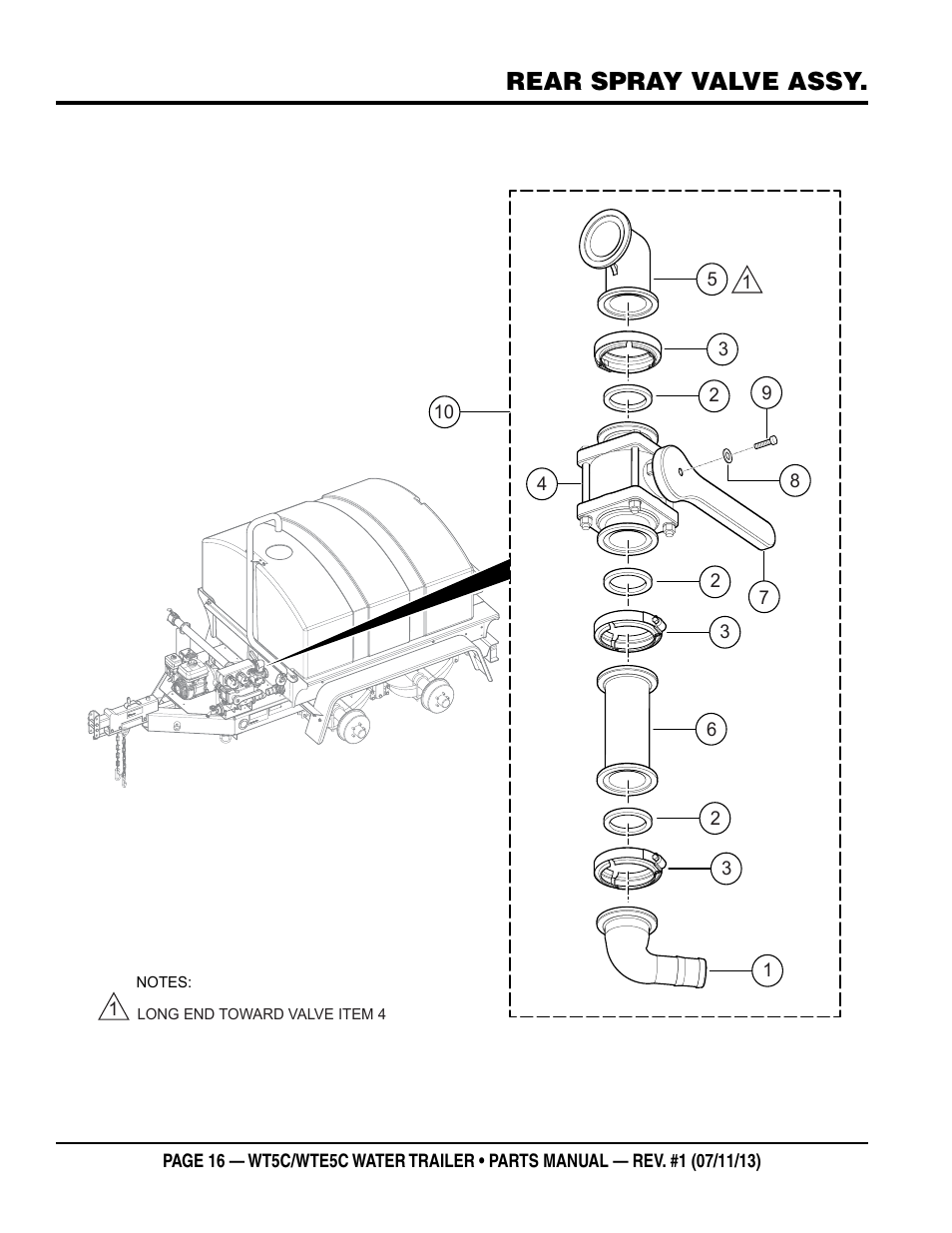 Rear spray valve assy | Multiquip WTE5C Parts Manual User Manual | Page 16 / 32