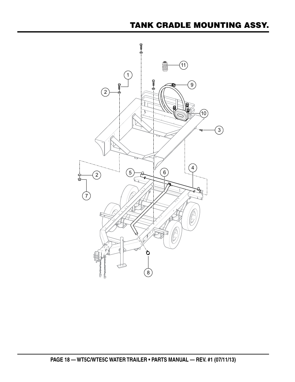Tank cradle mounting assy | Multiquip WTE5C Parts Manual User Manual | Page 18 / 32