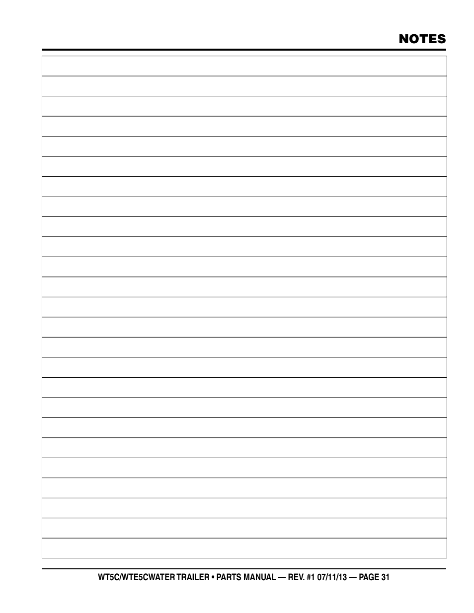 Multiquip WTE5C Parts Manual User Manual | Page 31 / 32