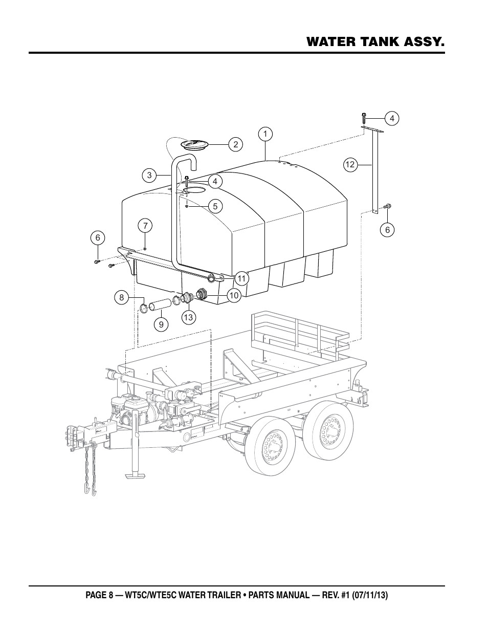 Water tank assy | Multiquip WTE5C Parts Manual User Manual | Page 8 / 32