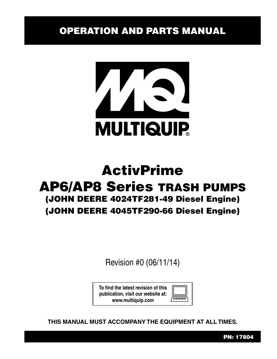 Multiquip AP6 Series User Manual | 124 pages