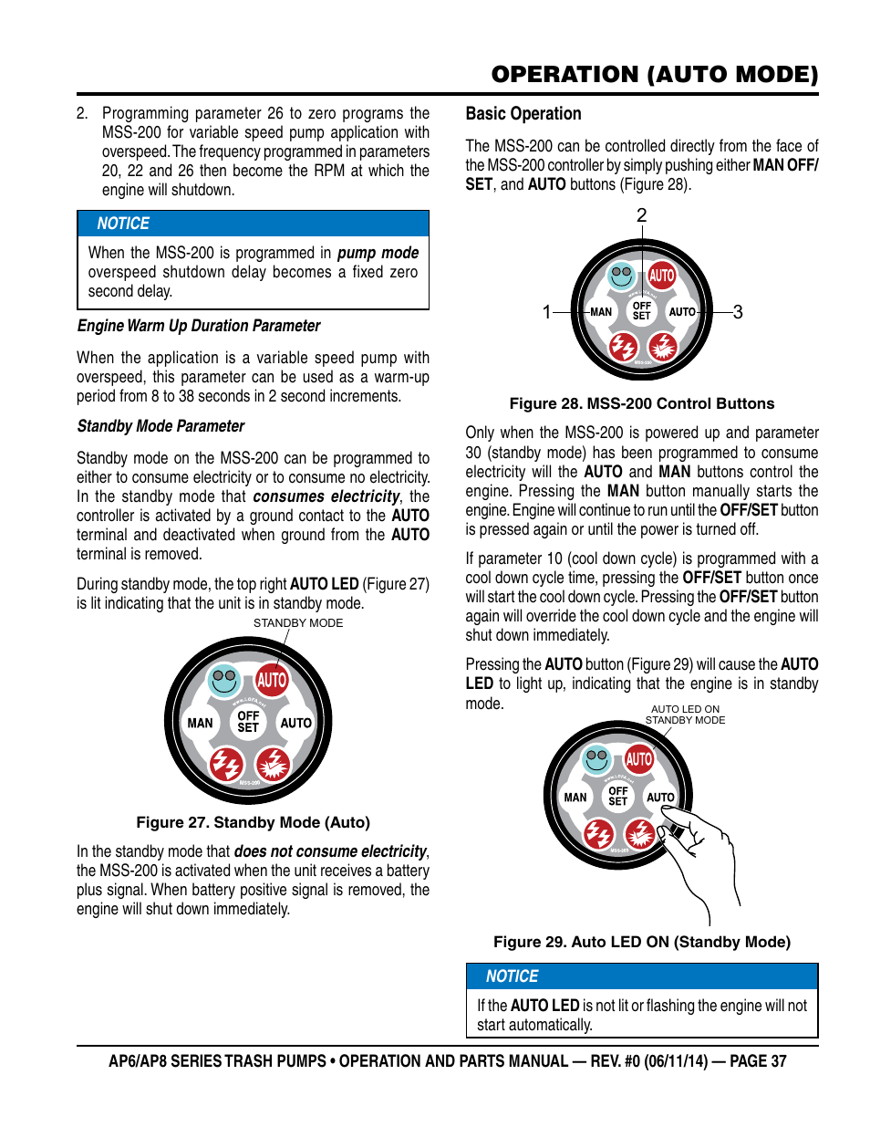 Operation (auto mode) | Multiquip AP6 Series User Manual | Page 37 / 124