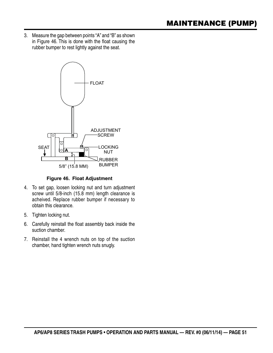 Maintenance (pump) | Multiquip AP6 Series User Manual | Page 51 / 124