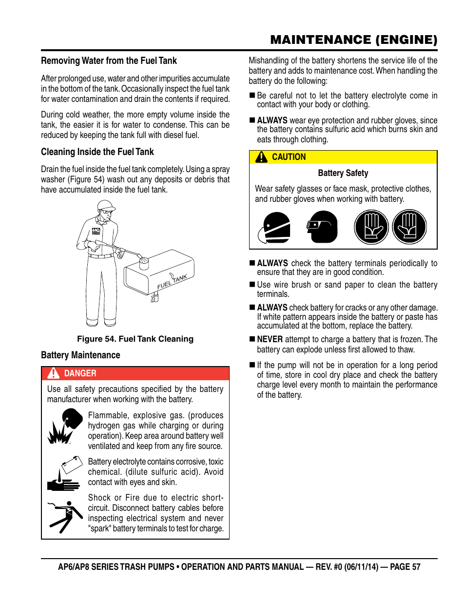 Maintenance (engine) | Multiquip AP6 Series User Manual | Page 57 / 124