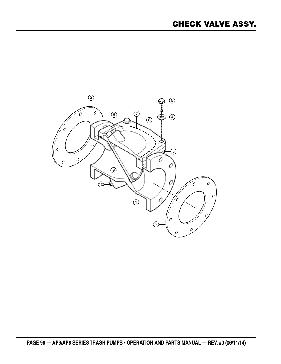 Check valve assy | Multiquip AP6 Series User Manual | Page 98 / 124