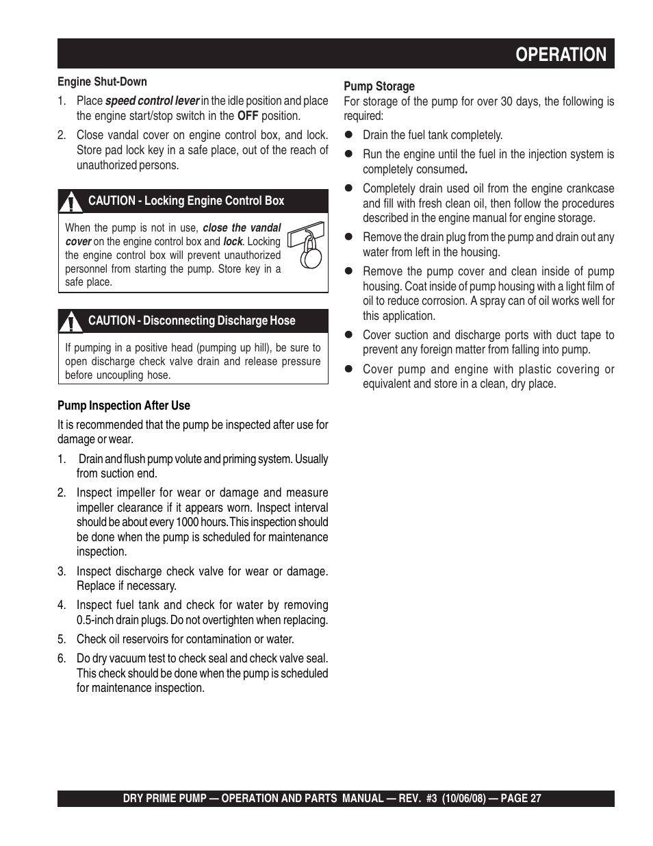 Operation | Multiquip MP200SDLSM Operation Manual User Manual | Page 27 / 58