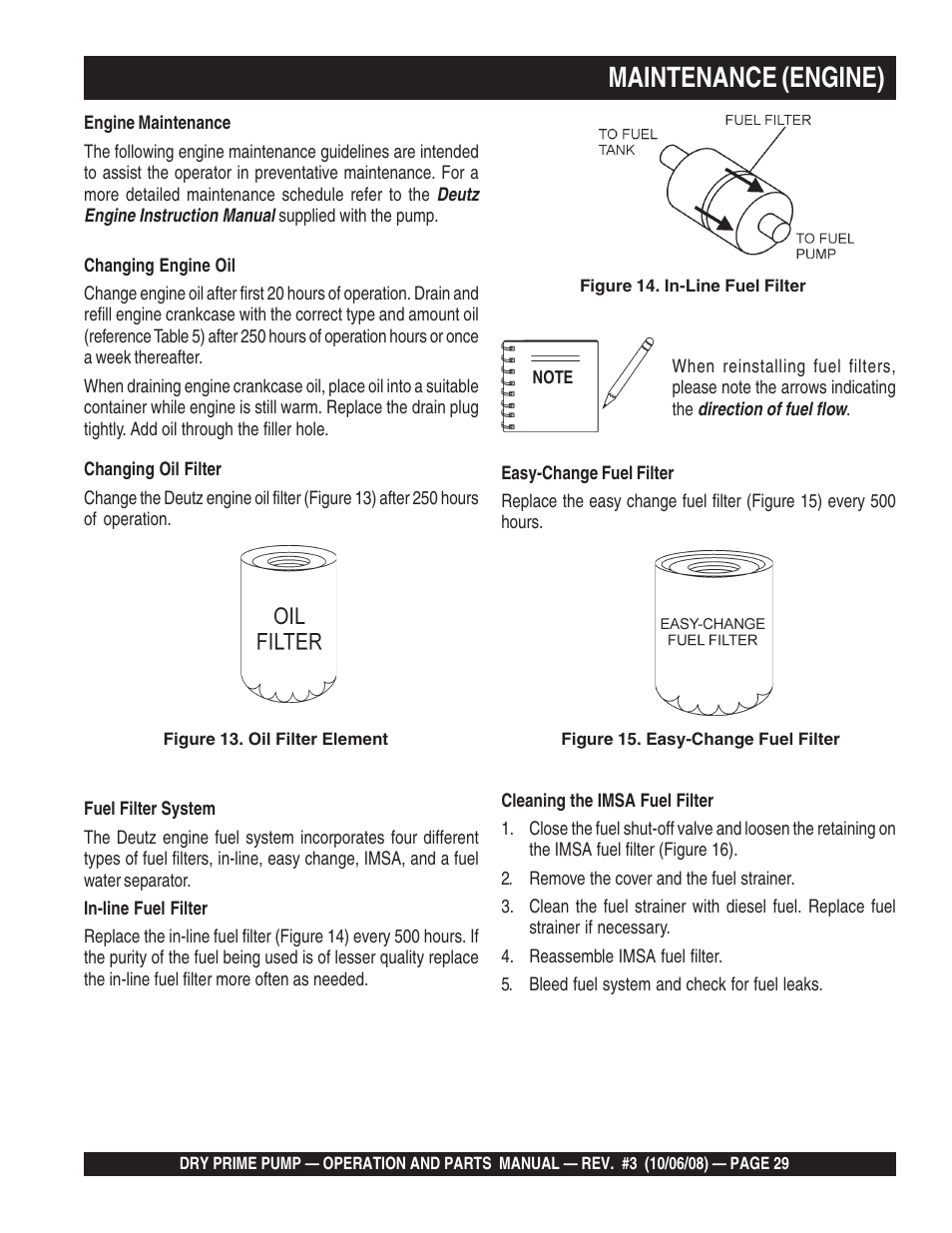 Maintenance (engine) | Multiquip MP200SDLSM Operation Manual User Manual | Page 29 / 58