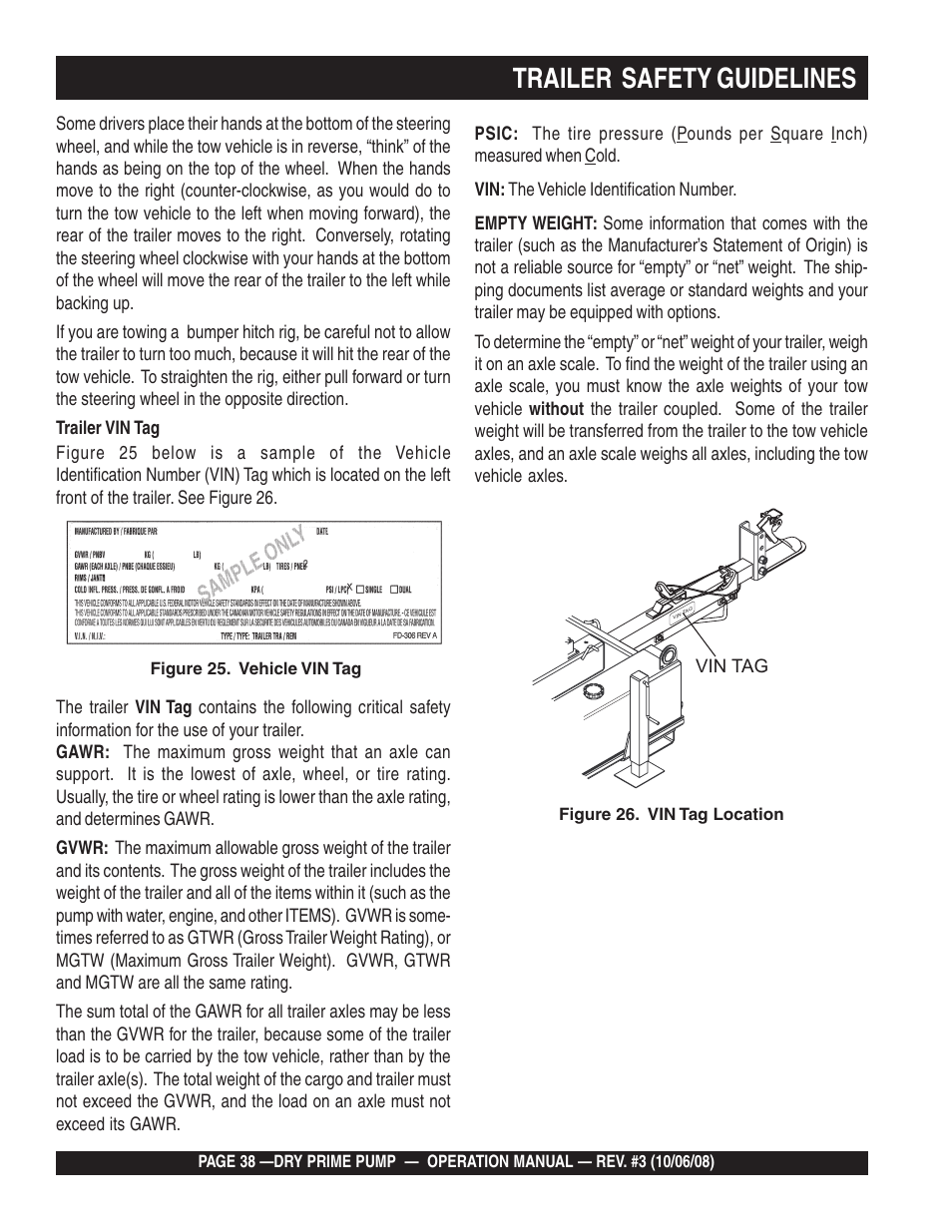 Trailer safety guidelines | Multiquip MP200SDLSM Operation Manual User Manual | Page 38 / 58