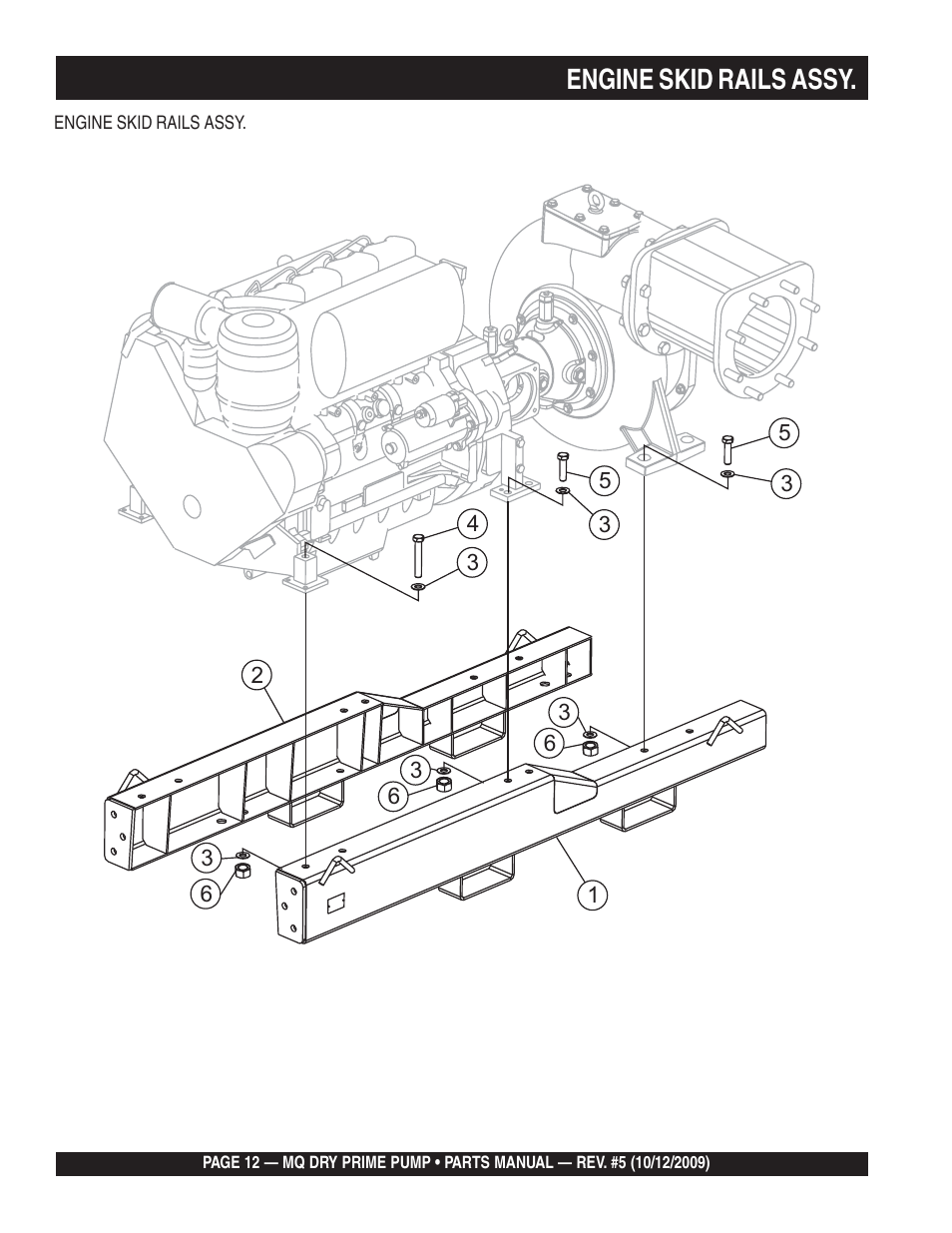 Engine skid rails assy | Multiquip MP200SDLSM Parts Manual User Manual | Page 12 / 56