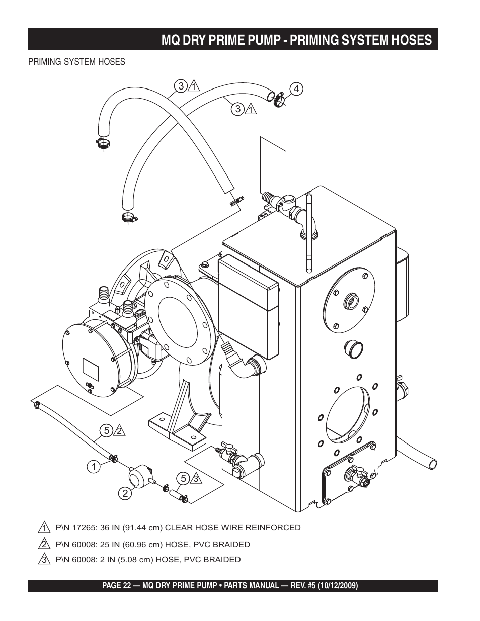 Mq dry prime pump - priming system hoses | Multiquip MP200SDLSM Parts Manual User Manual | Page 22 / 56