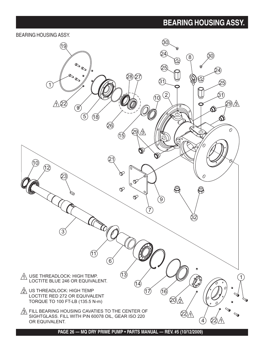 Bearing housing assy | Multiquip MP200SDLSM Parts Manual User Manual | Page 26 / 56