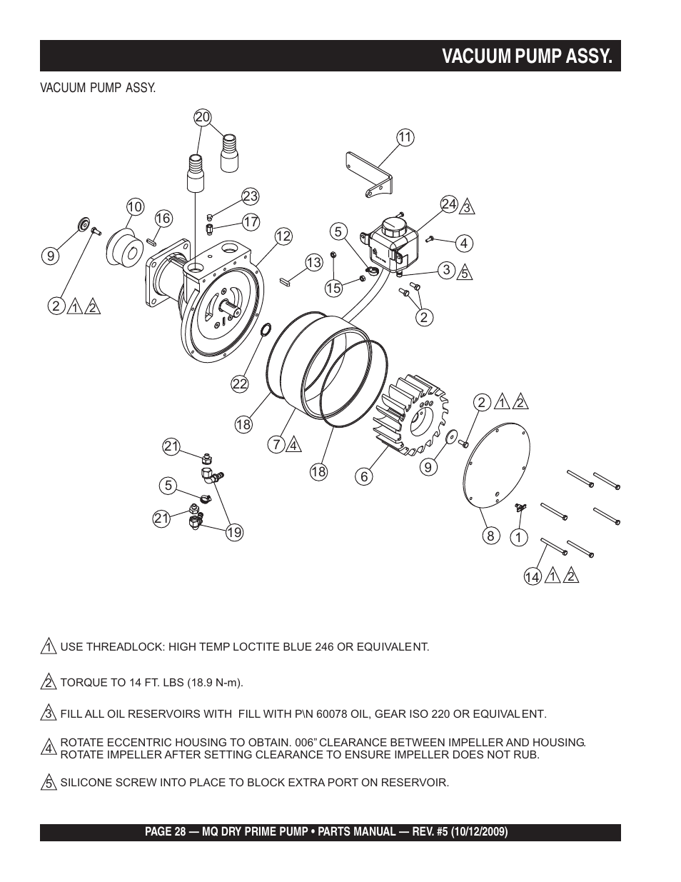 Vacuum pump assy | Multiquip MP200SDLSM Parts Manual User Manual | Page 28 / 56