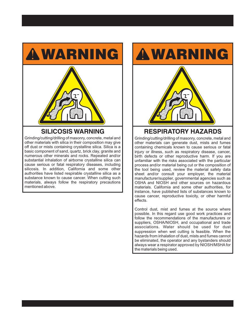 Warning | Multiquip MP200SDLSM Parts Manual User Manual | Page 3 / 56