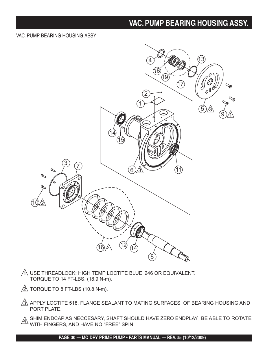 Vac. pump bearing housing assy | Multiquip MP200SDLSM Parts Manual User Manual | Page 30 / 56