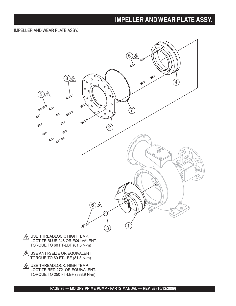 Impeller and wear plate assy | Multiquip MP200SDLSM Parts Manual User Manual | Page 36 / 56